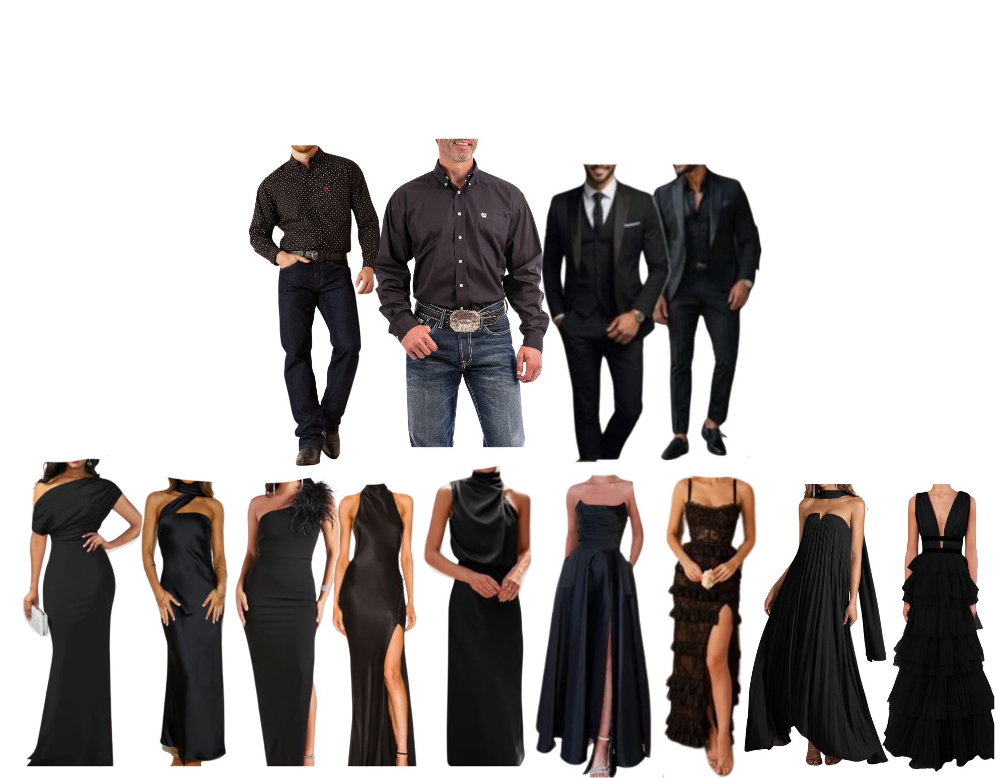 people dressed in black clothing